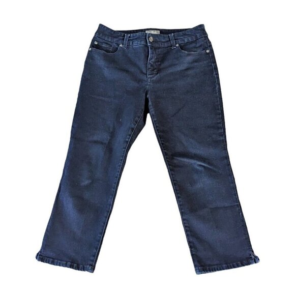 Chicos So Slimming Women's jeans Capri Dark Wash Denim Stretch 1 / US 8 - Picture 1 of 4